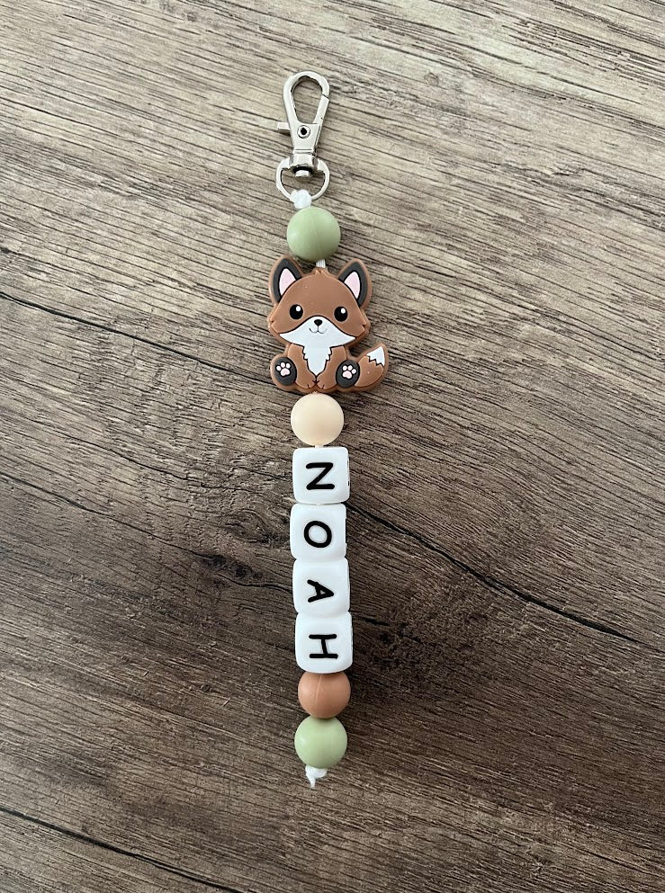 Porte-clés personnalisé thème Renard forêt KidCreationArtisanat