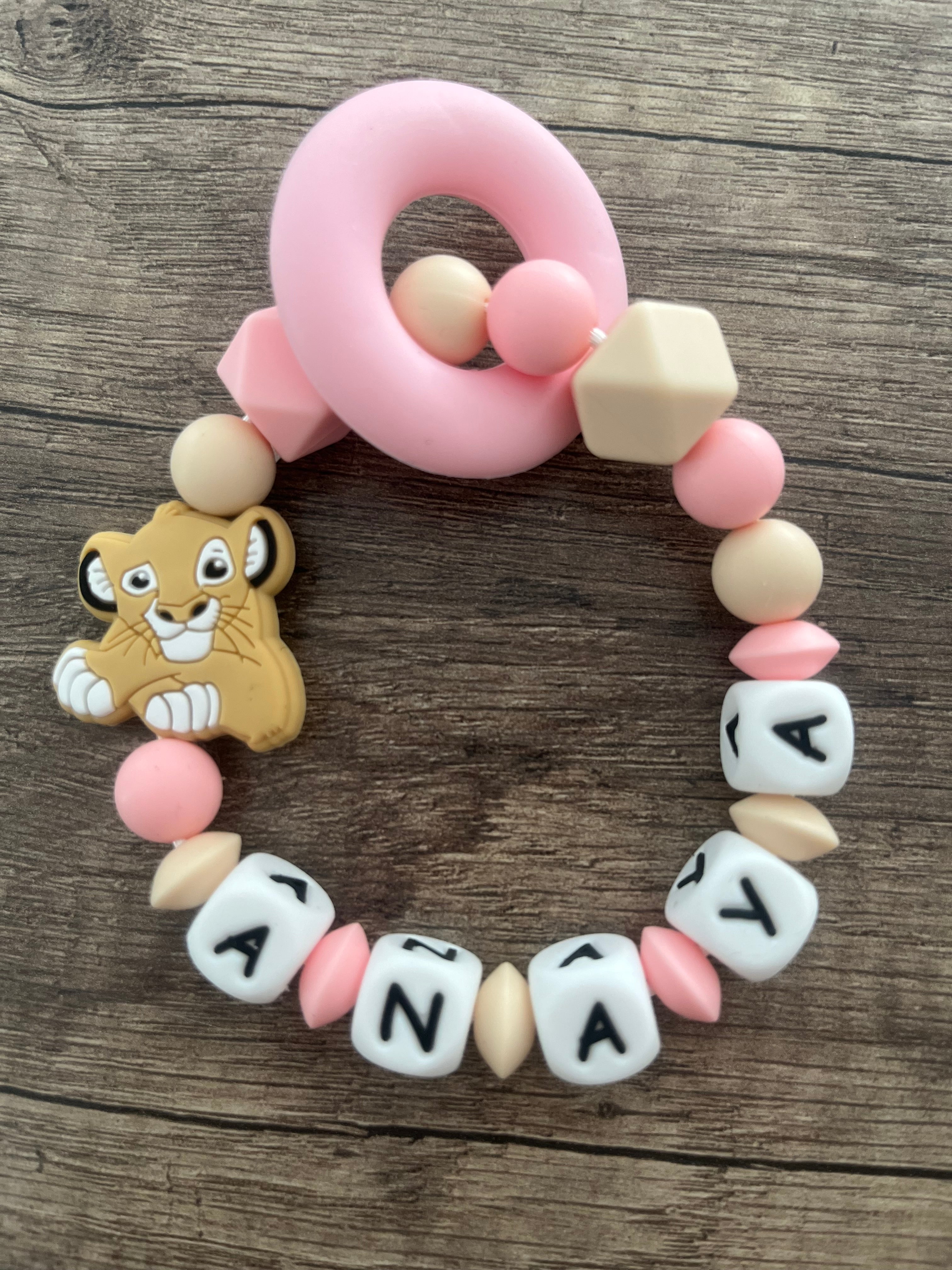 Anneau de dentition - Hochet personnalisé Roi Lion Simba KidCreationArtisanat