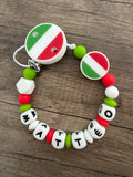 Attache tétine drapeau Italie personnalisée
