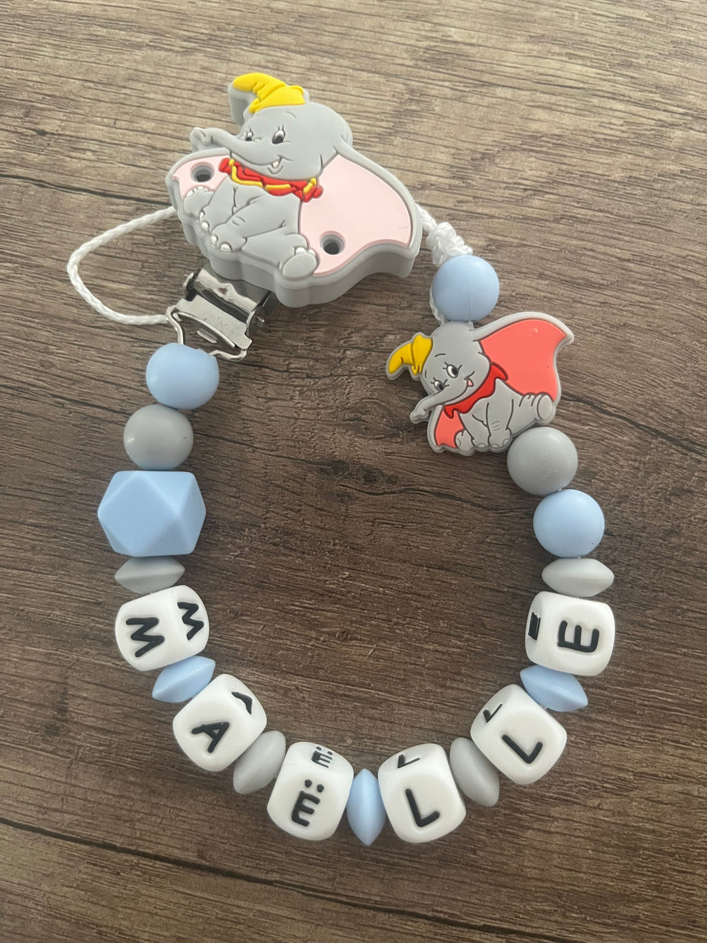 Attache tétine Disney Dumbo personnalisée KidCreationArtisanat