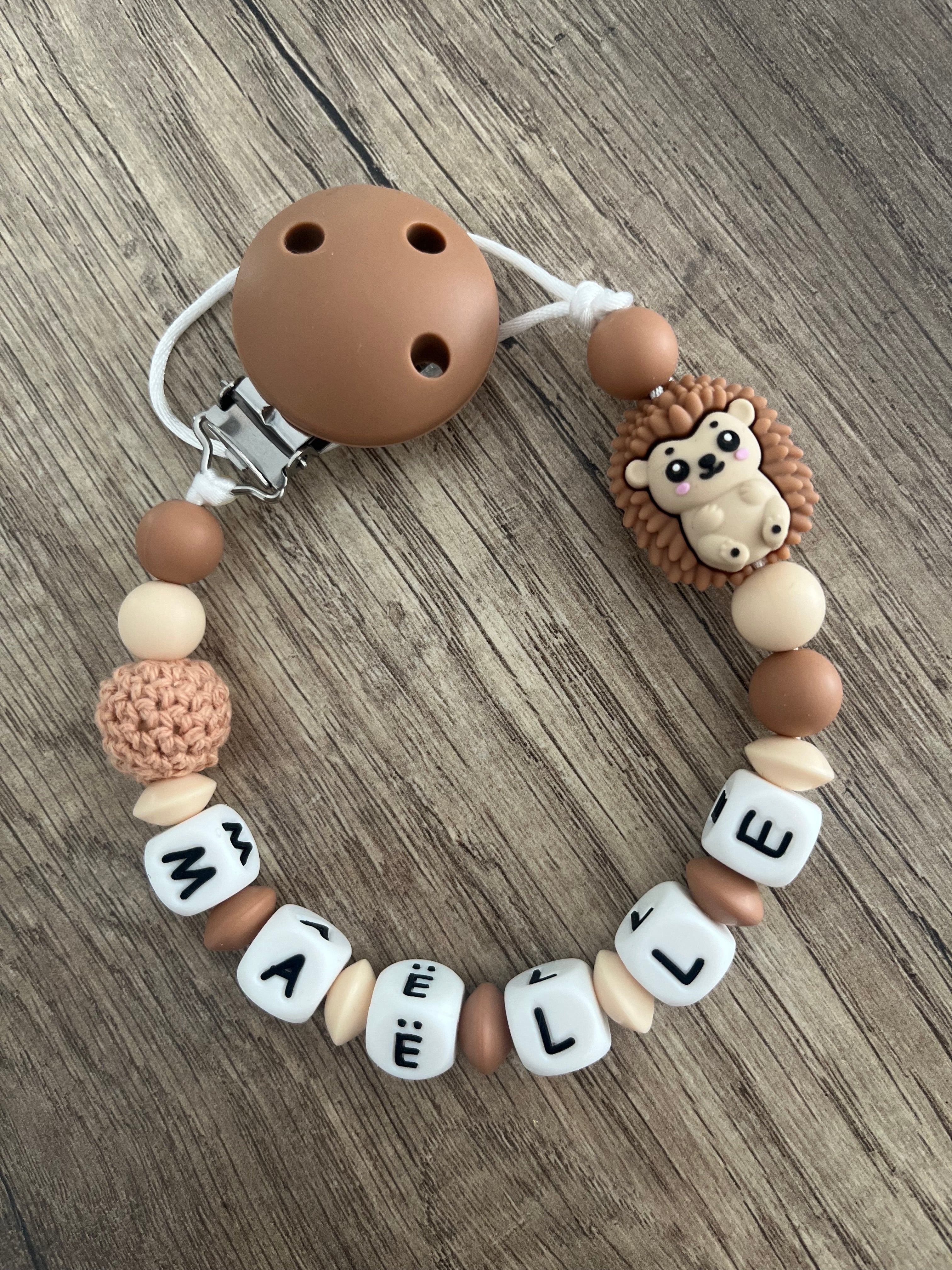 Attache tétine Hérisson 3D personnalisée KidCreationArtisanat