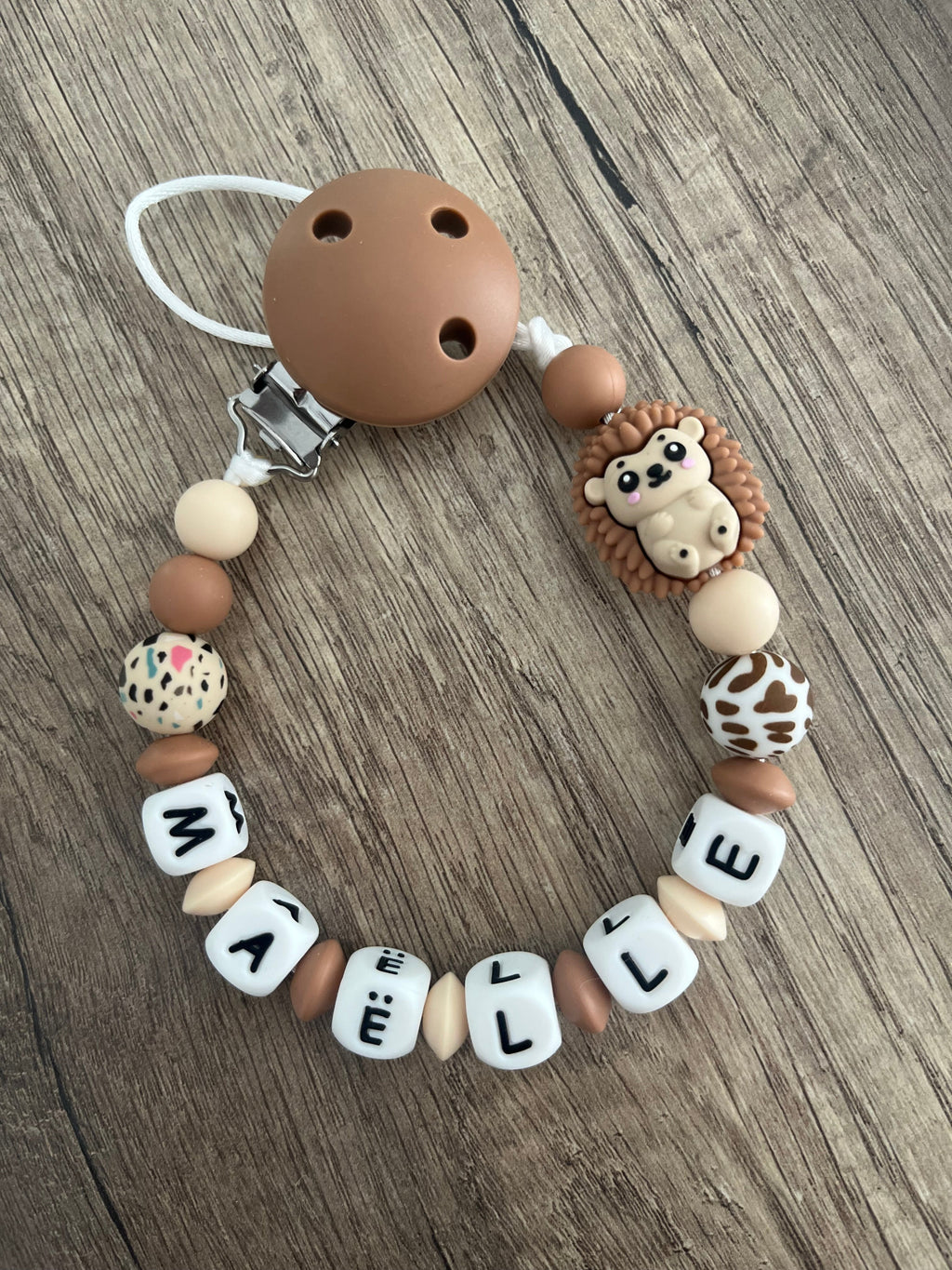 Attache tétine Hérisson 3D personnalisée KidCreationArtisanat