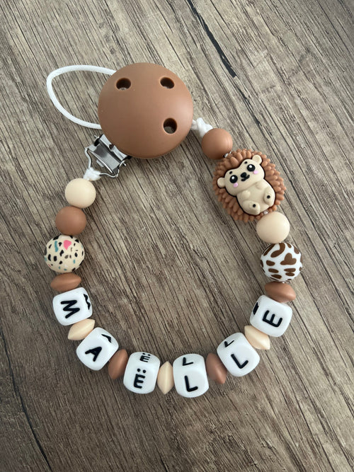 Attache tétine Hérisson 3D personnalisée KidCreationArtisanat