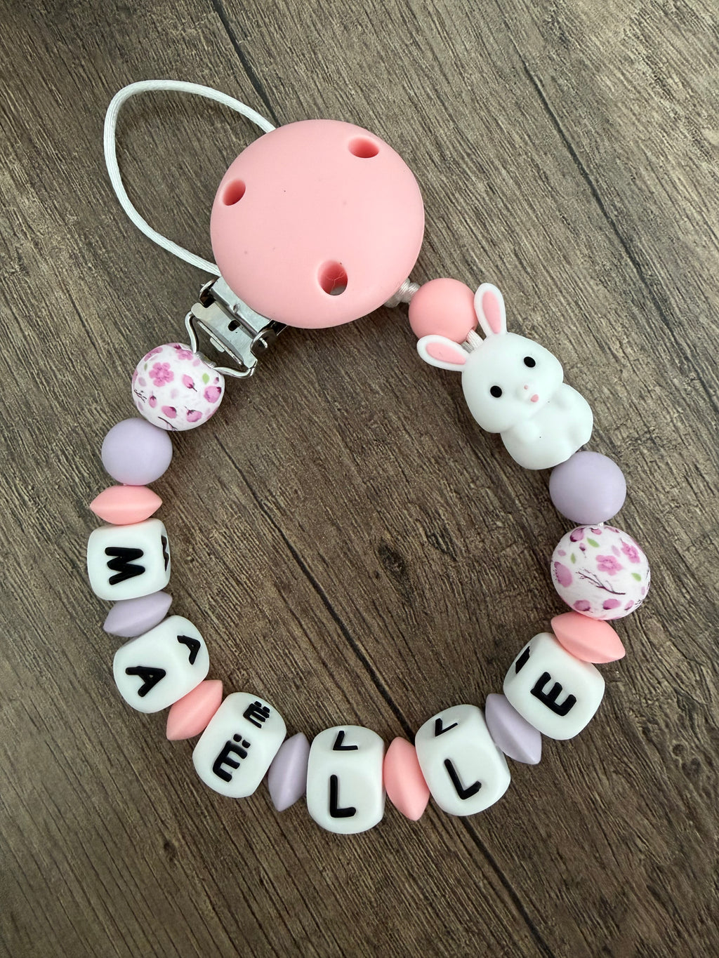 Attache tétine Lapin personnalisée
