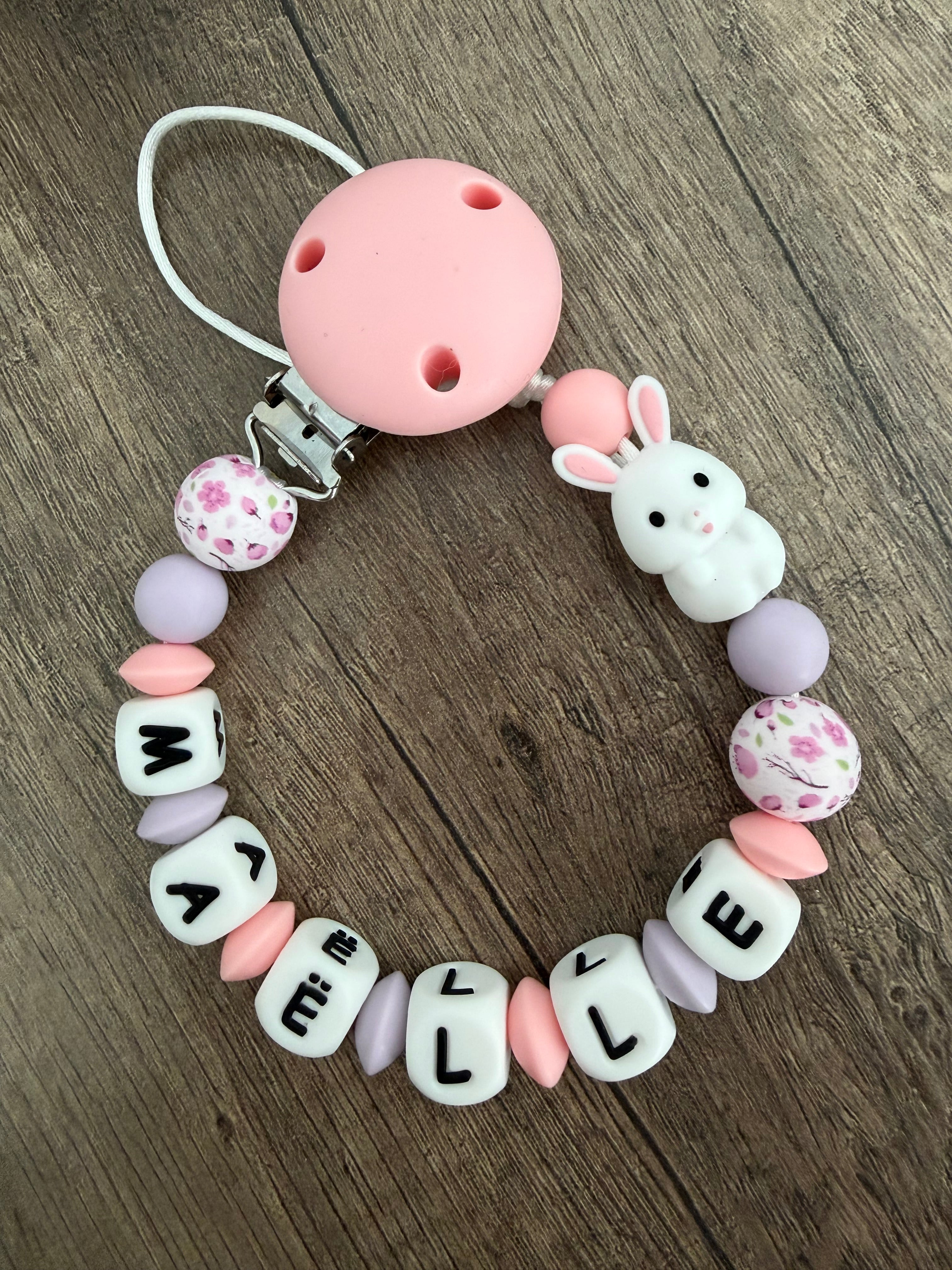 Attache tétine Lapin personnalisée