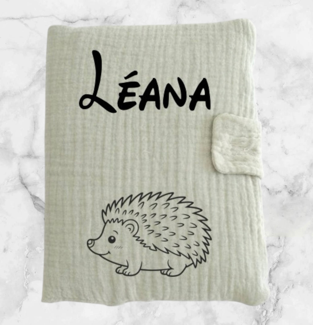 Protège carnet de santé bébé Kaki personnalisé avec motif