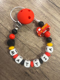 Attache tétine Camion Pompier personnalisée KidCreationArtisanat