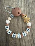Attache tétine nounours personnalisée