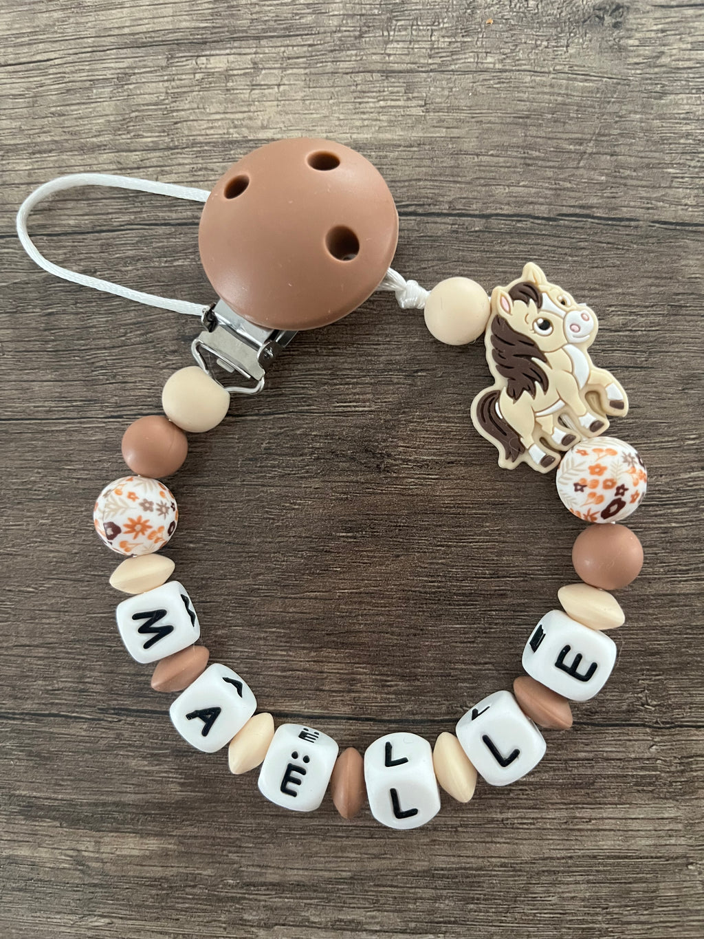 Attache tétine personnalisée Cheval Poney