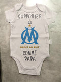 Body bébé personnalisé supporter OM - cadeau original -