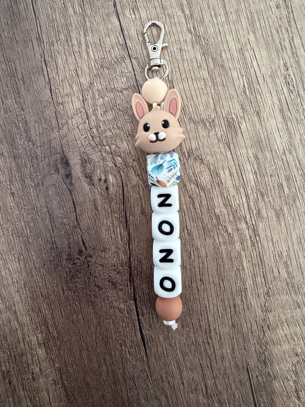 Porte-clés personnalisé thème Lapin beige