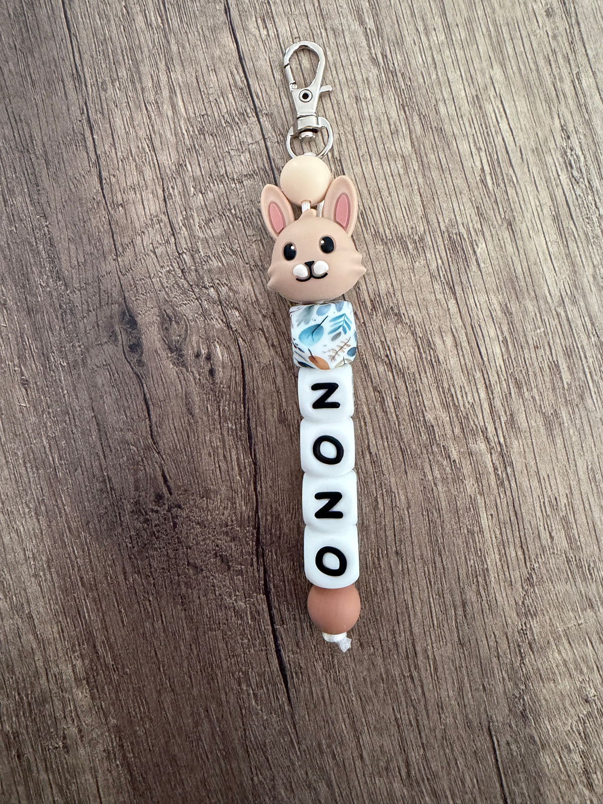 Porte-clés personnalisé thème Lapin beige