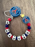 Attache tétine PSG Paris-Saint-Germain personnalisée