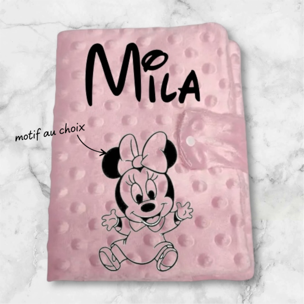 Protège carnet de santé bébé rose personnalisé avec motif