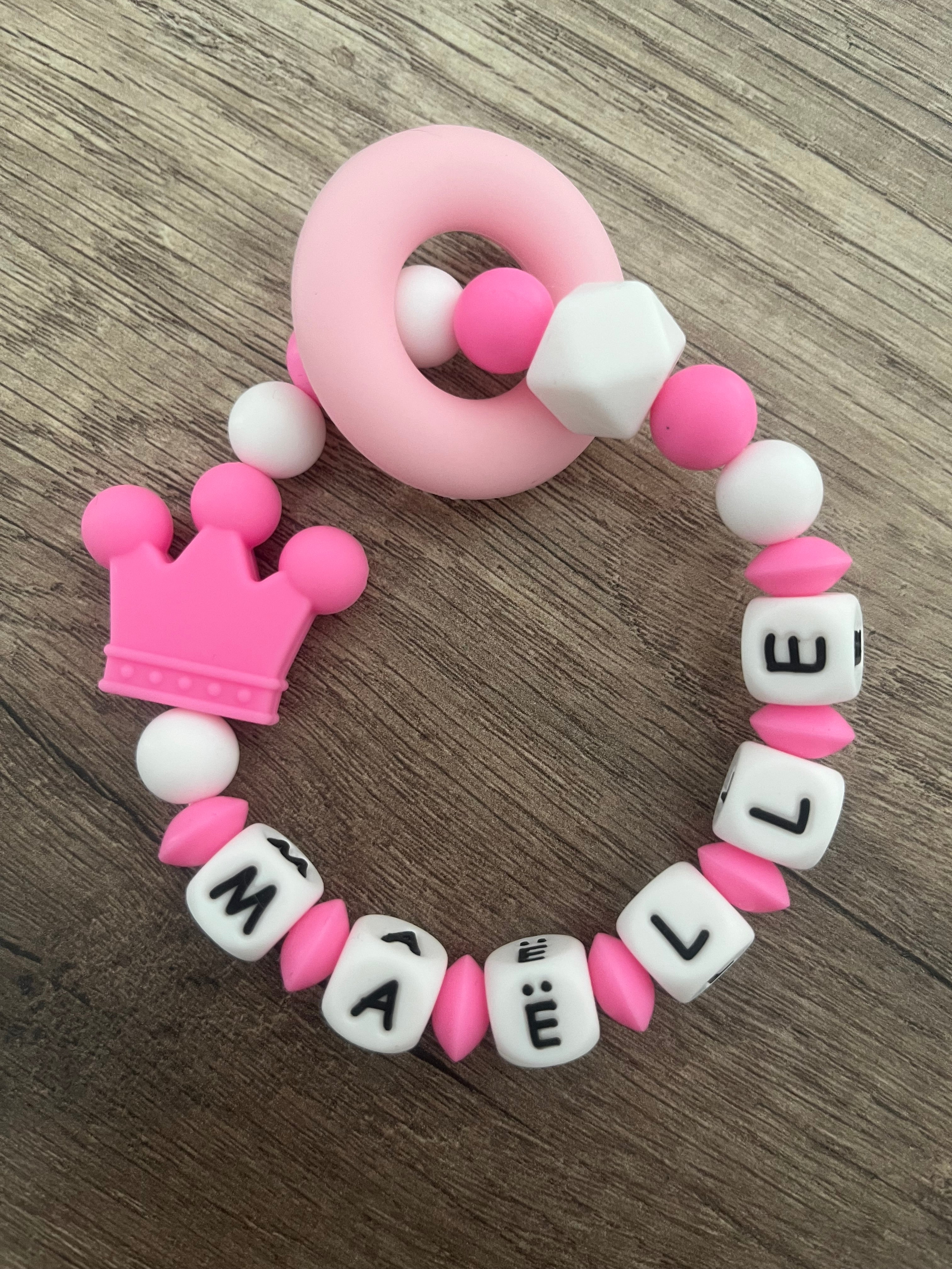 Anneau de dentition - Hochet personnalisé Couronne KidCreationArtisanat