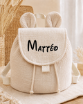 Sac à dos enfant beige personnalisé