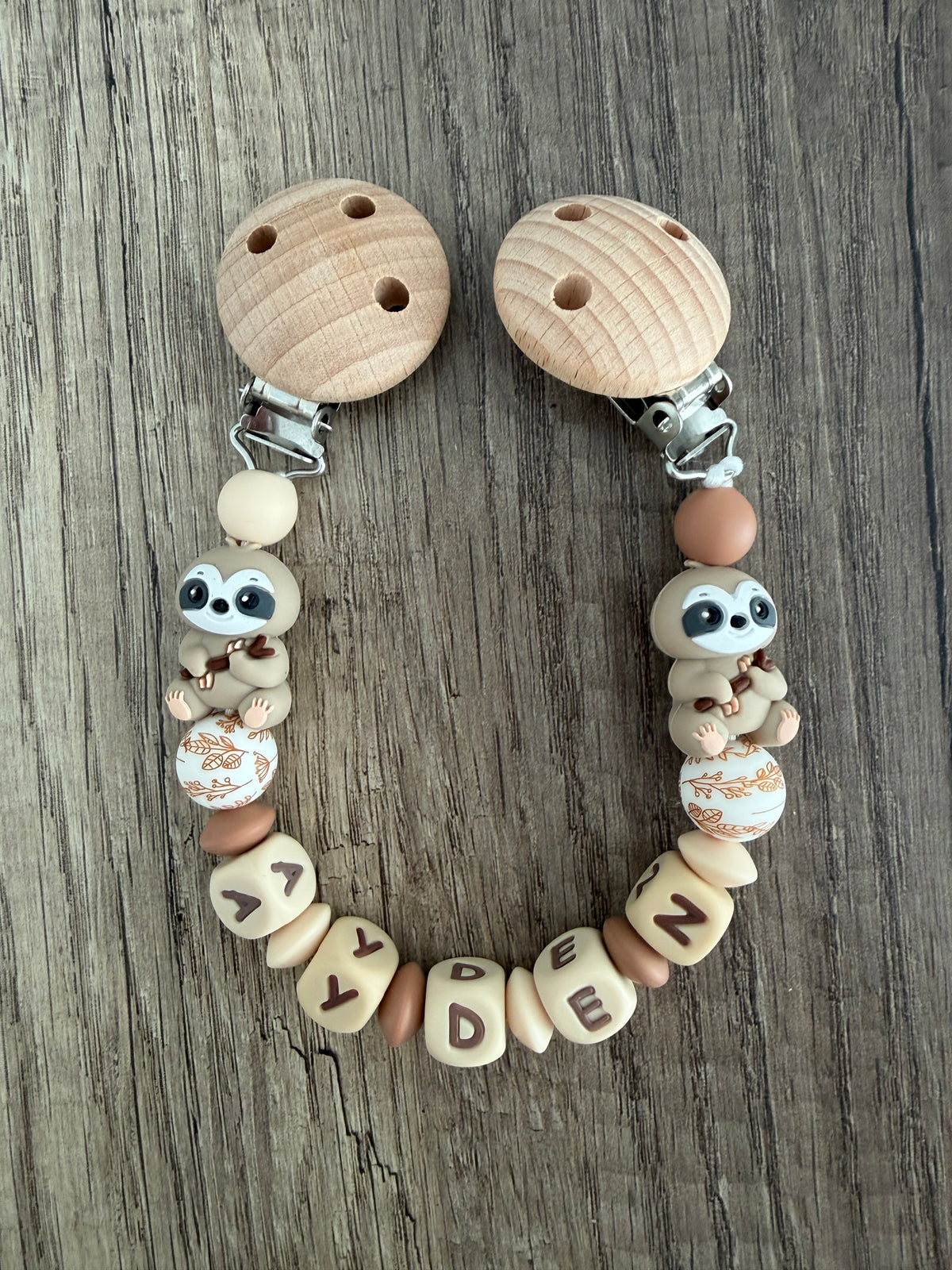 Attache doudou paresseux personnalisé