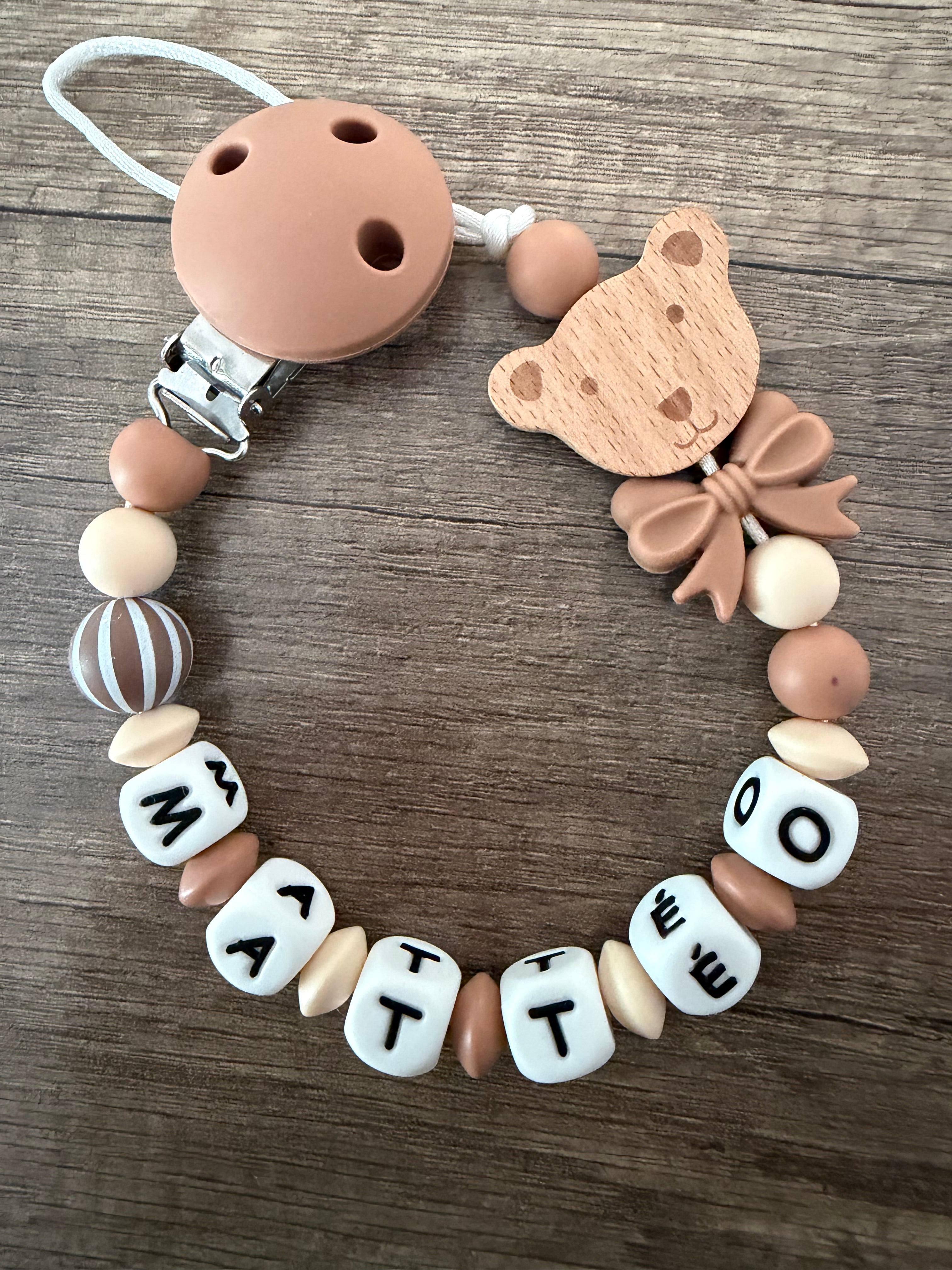 Attache tétine Nounours personnalisée