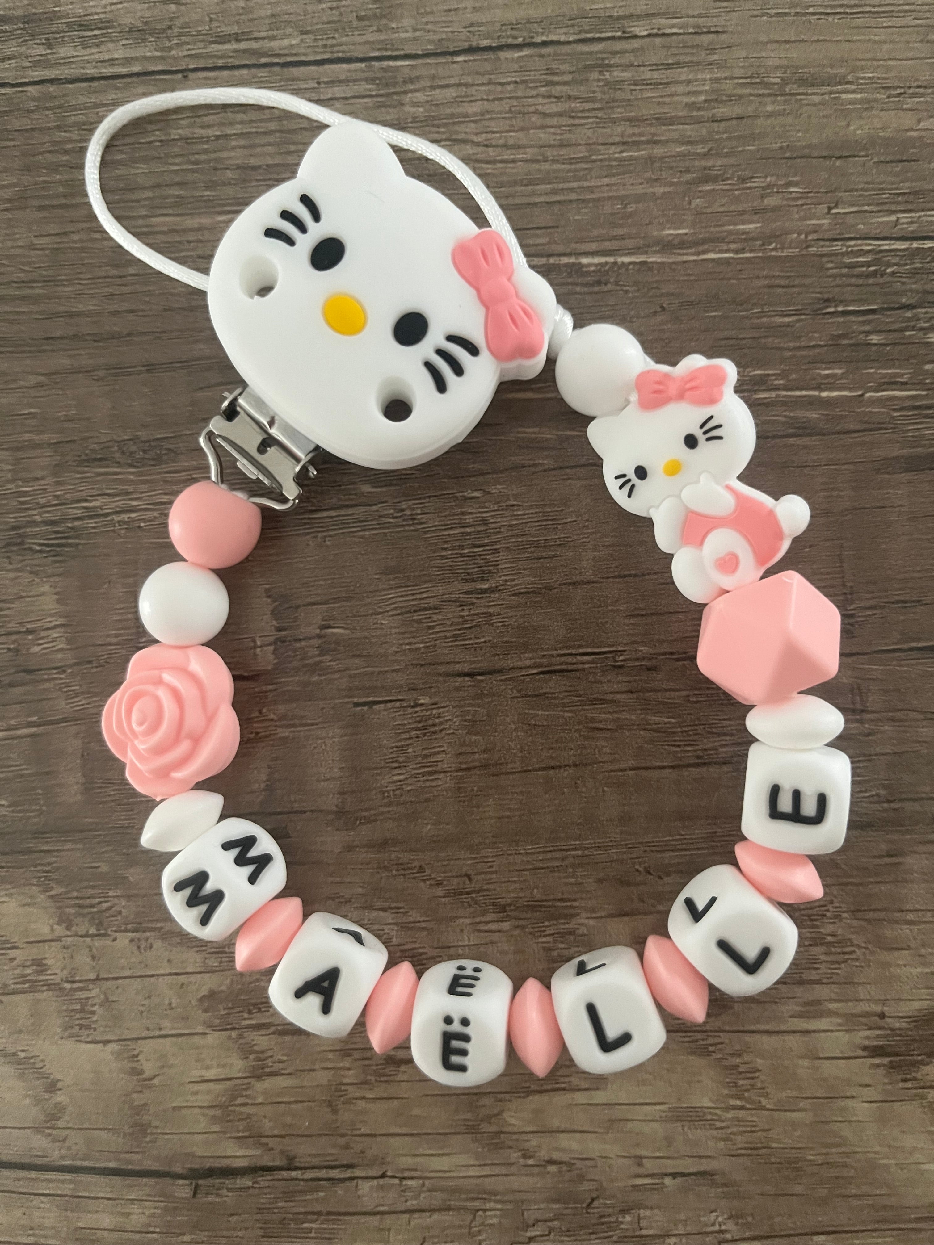 Attache tétine Hello Kitty personnalisée