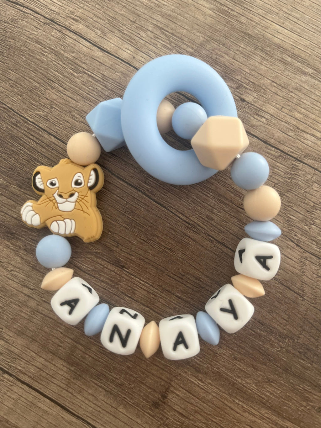 Anneau de dentition - Hochet personnalisé Roi Lion Simba KidCreationArtisanat