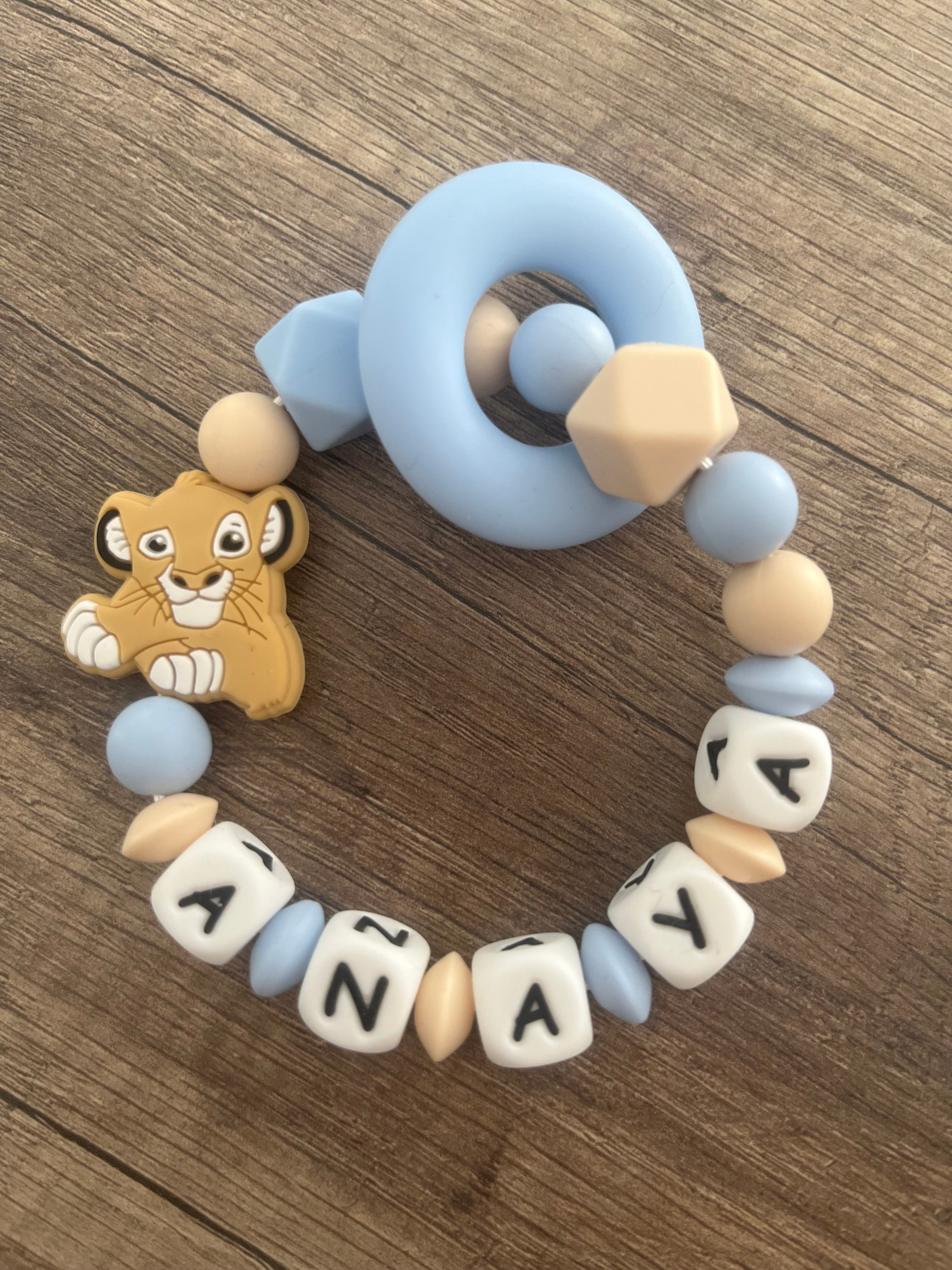 Anneau de dentition - Hochet personnalisé Roi Lion Simba KidCreationArtisanat