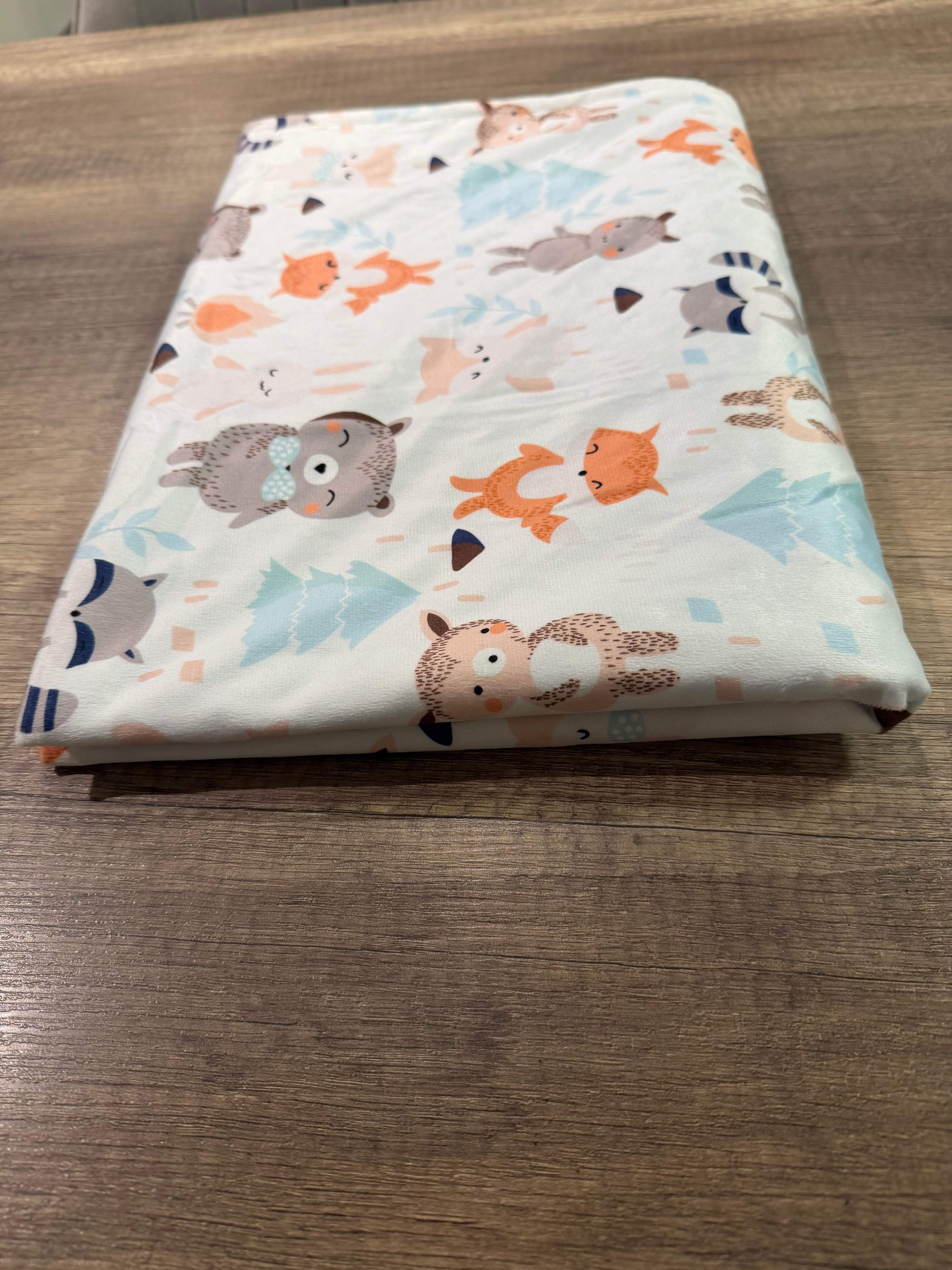 Couverture naissance minky bébé Cerf personnalisée