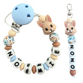 Coffret DUO cadeaux Lapin beige - Attache tétine et Porte-clés