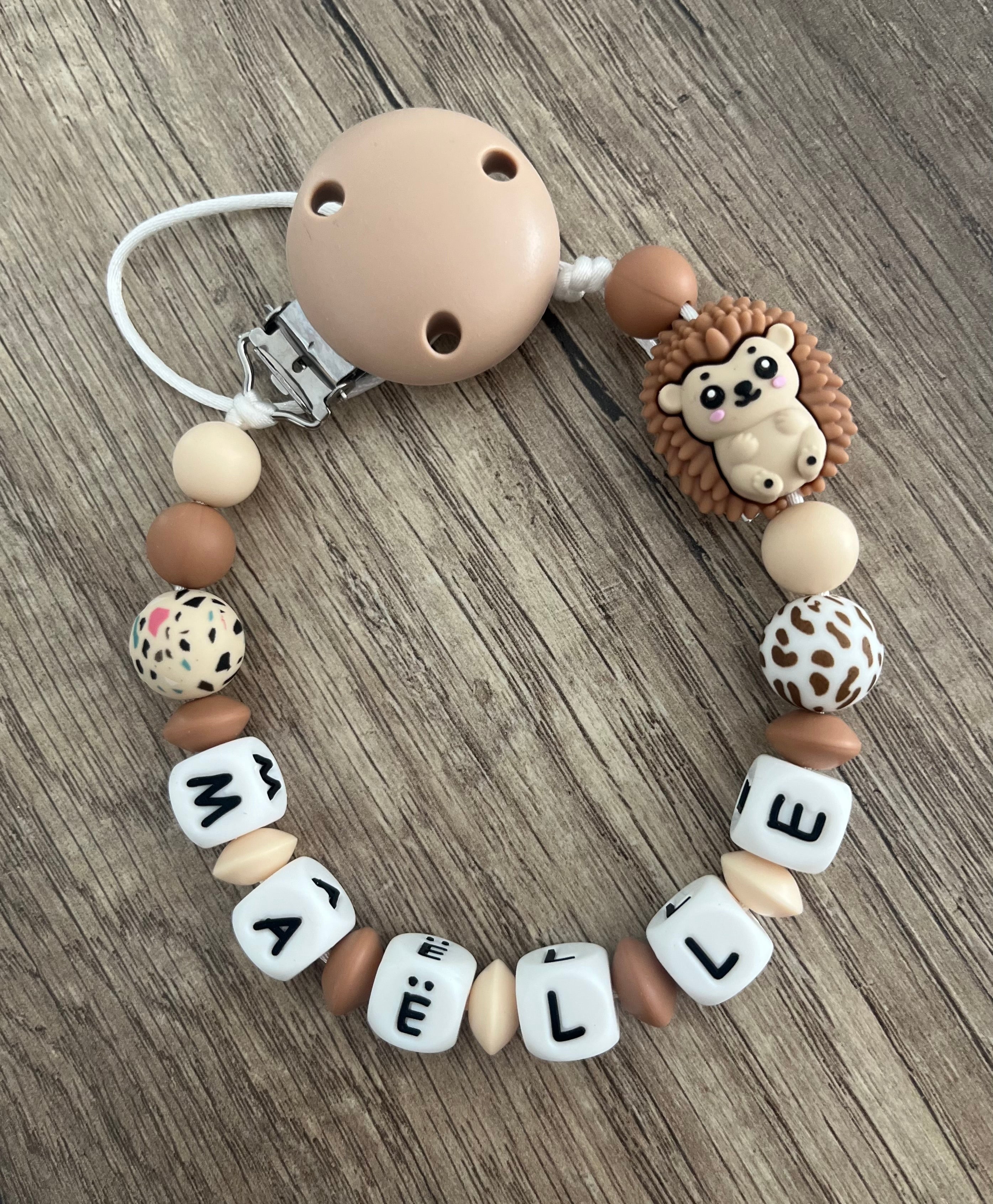 Attache tétine Hérisson 3D personnalisée KidCreationArtisanat