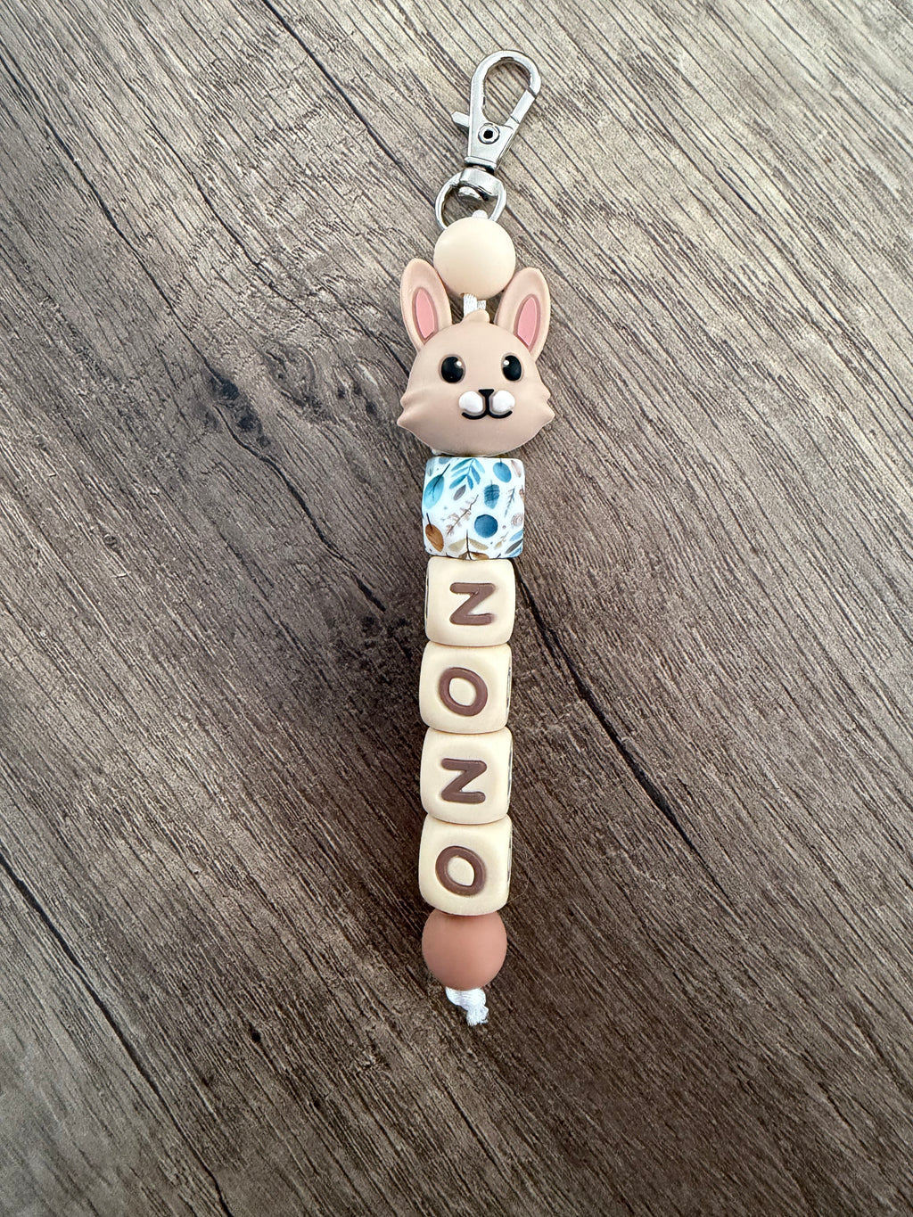 Porte-clés personnalisé thème Lapin beige