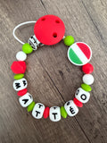 Attache tétine drapeau Italie personnalisée