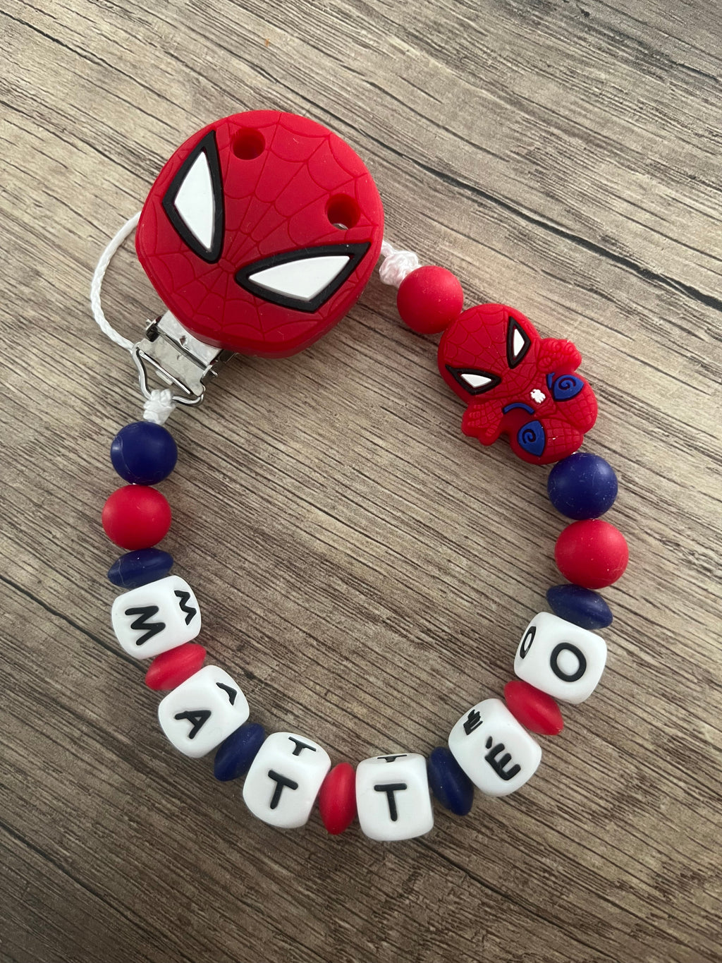 Attache tétine Marvel Spiderman personnalisée KidCreationArtisanat