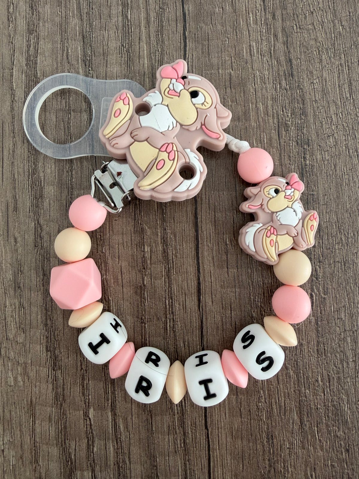 Attache tétine Disney Lapin Miss Bunny Pan Pan personnalisée