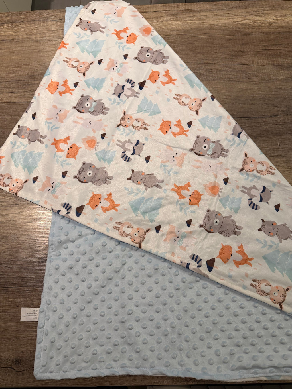 Couverture naissance minky bébé Cerf personnalisée