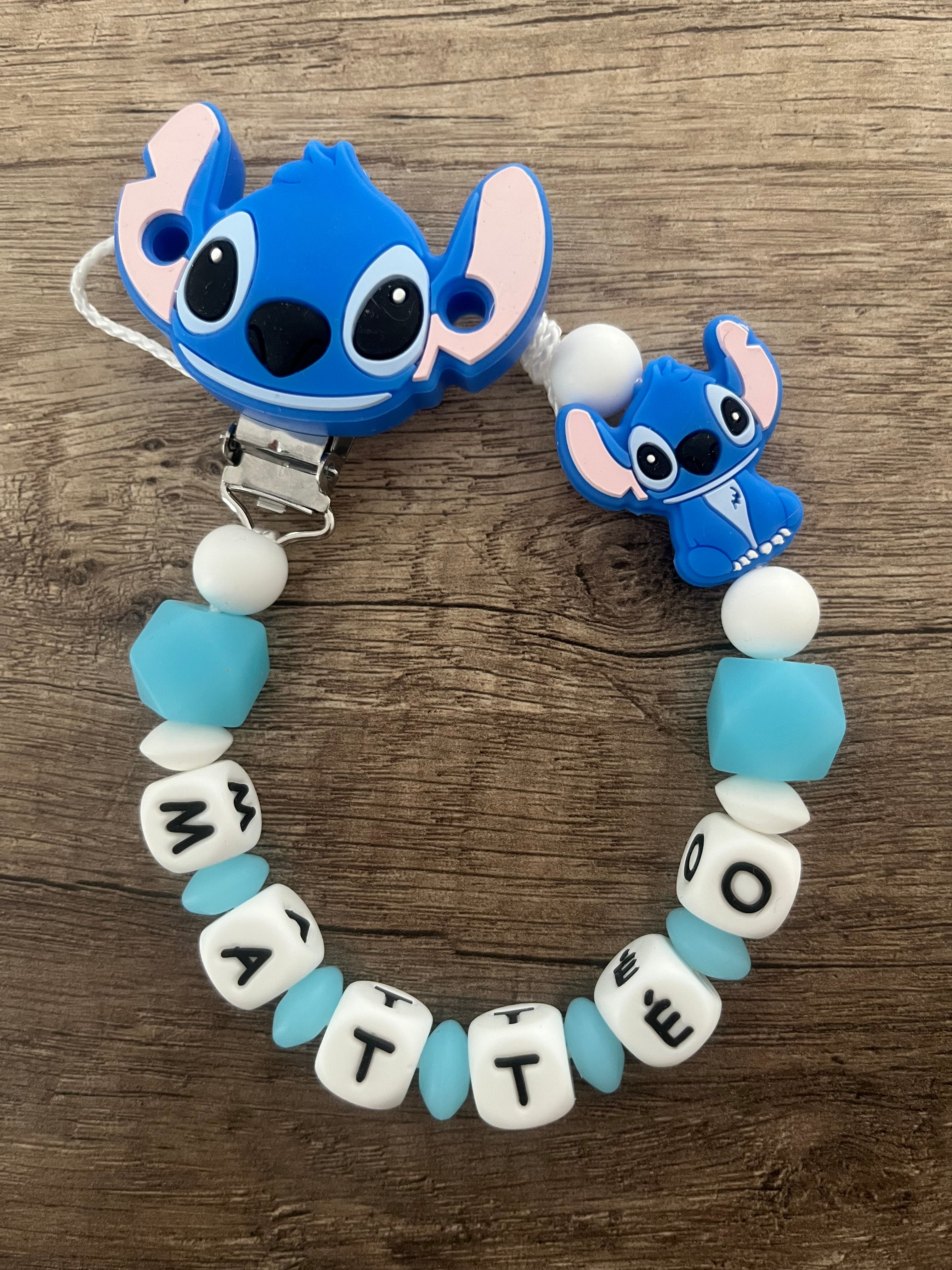 Attache tétine Disney Lilo et Stitch personnalisée KidCreationArtisanat
