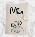 Protège carnet de santé bébé beige personnalisé avec motif