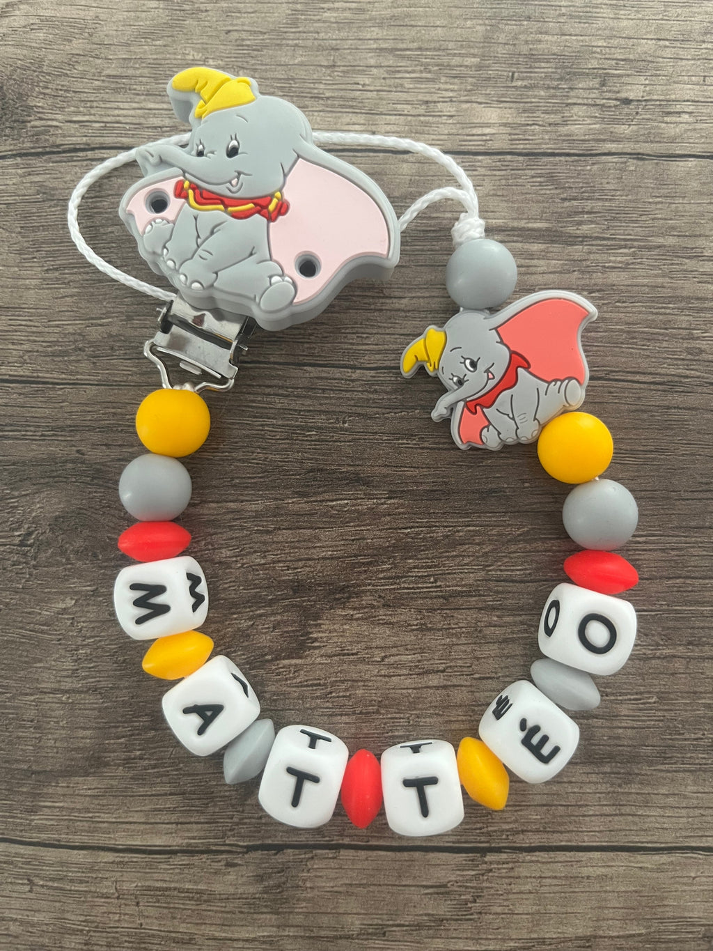 Attache tétine Disney Dumbo personnalisée KidCreationArtisanat