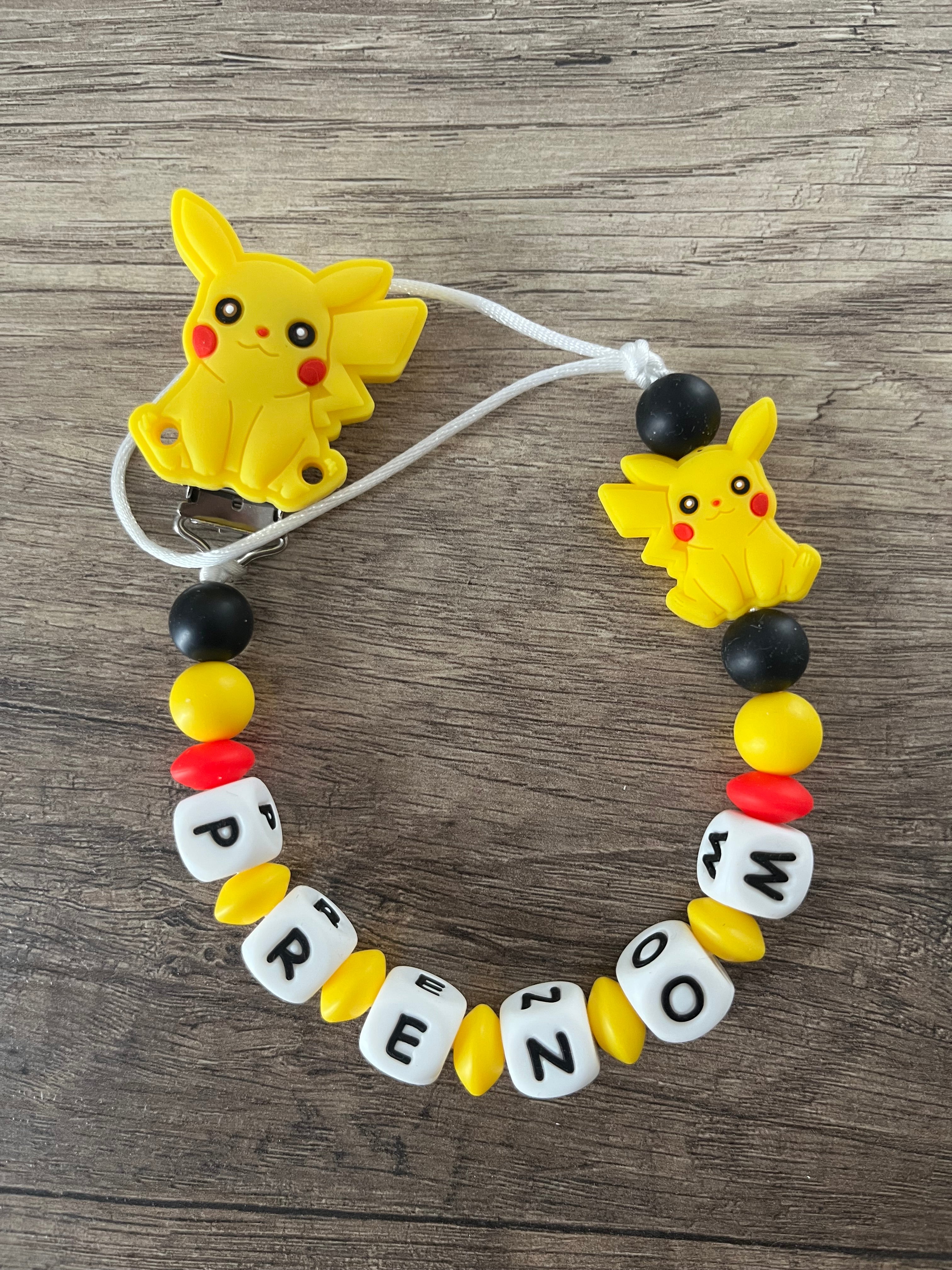 Attache tétine Pokémon Pikachu personnalisée