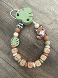 Attache tétine Renard Nature Bois personnalisée