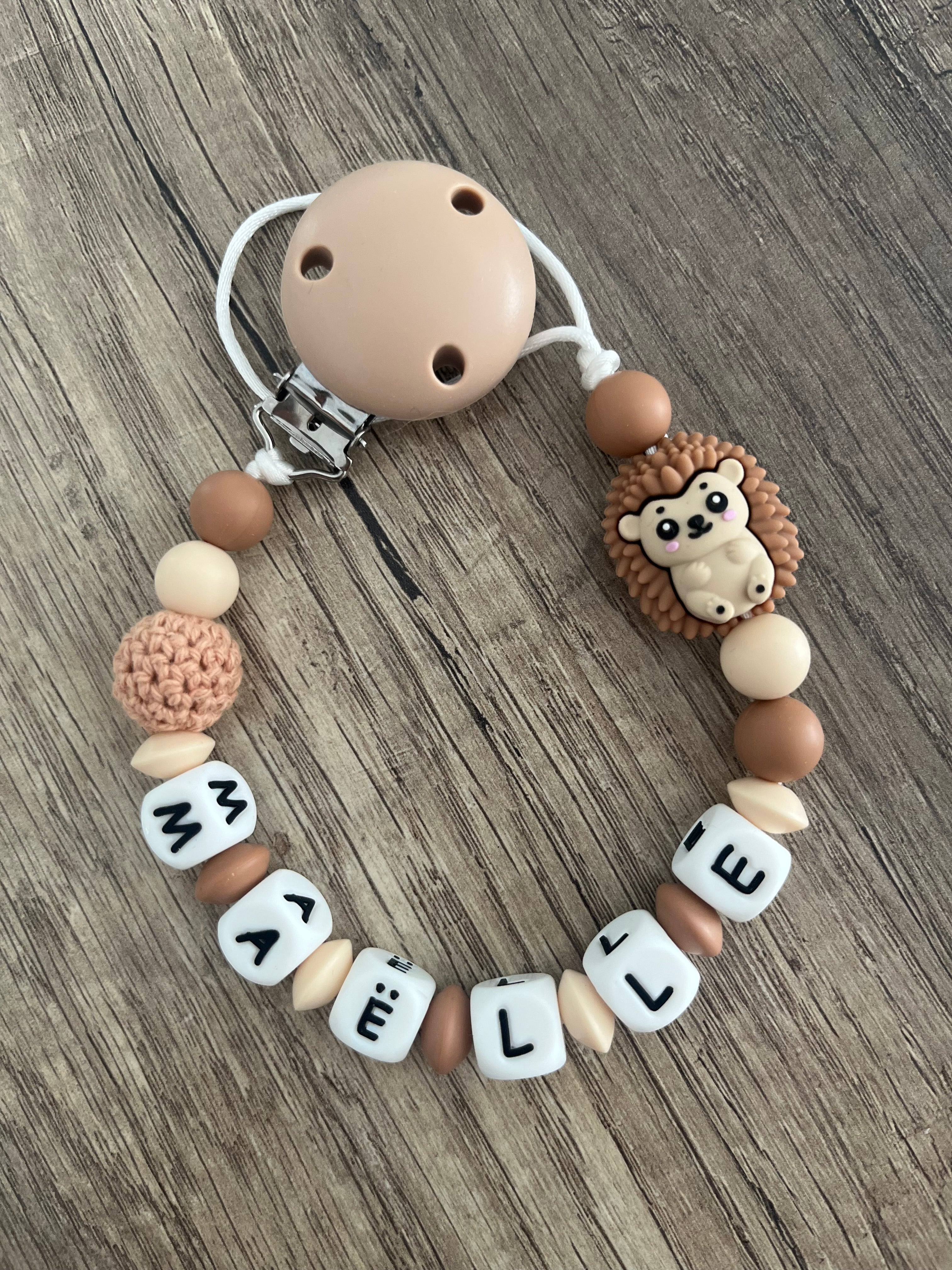 Attache tétine Hérisson 3D personnalisée KidCreationArtisanat