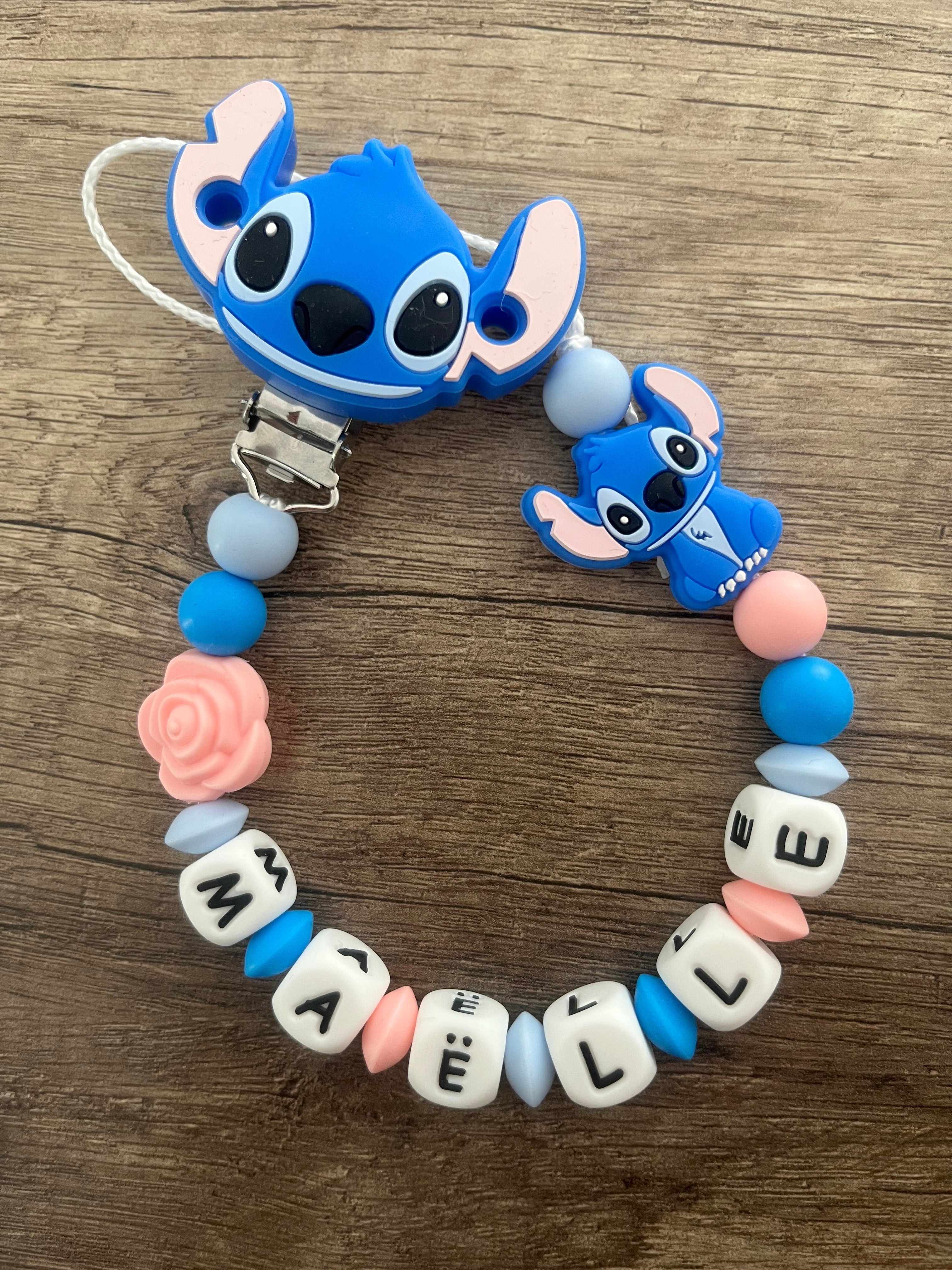 Attache tétine Disney Lilo et Stitch personnalisée KidCreationArtisanat