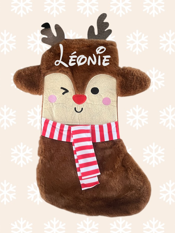 Chaussette Cerf Noël sapin personnalisée