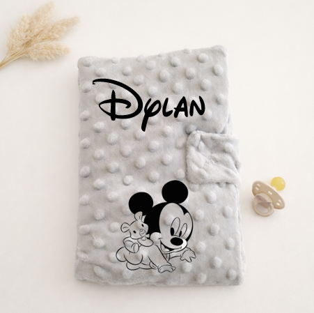 Protège carnet de santé bébé gris personnalisé avec motif