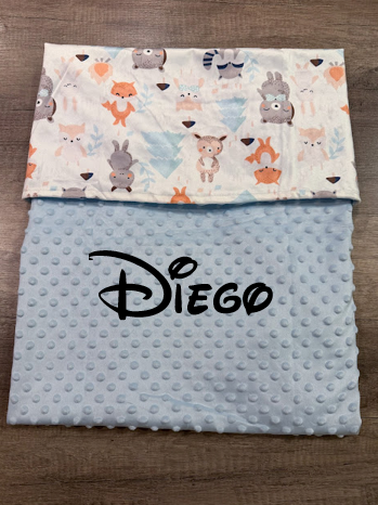 Couverture naissance minky bébé Cerf personnalisée