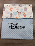 Couverture naissance minky bébé Cerf personnalisée