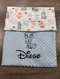 Couverture naissance minky bébé Cerf personnalisée avec logo