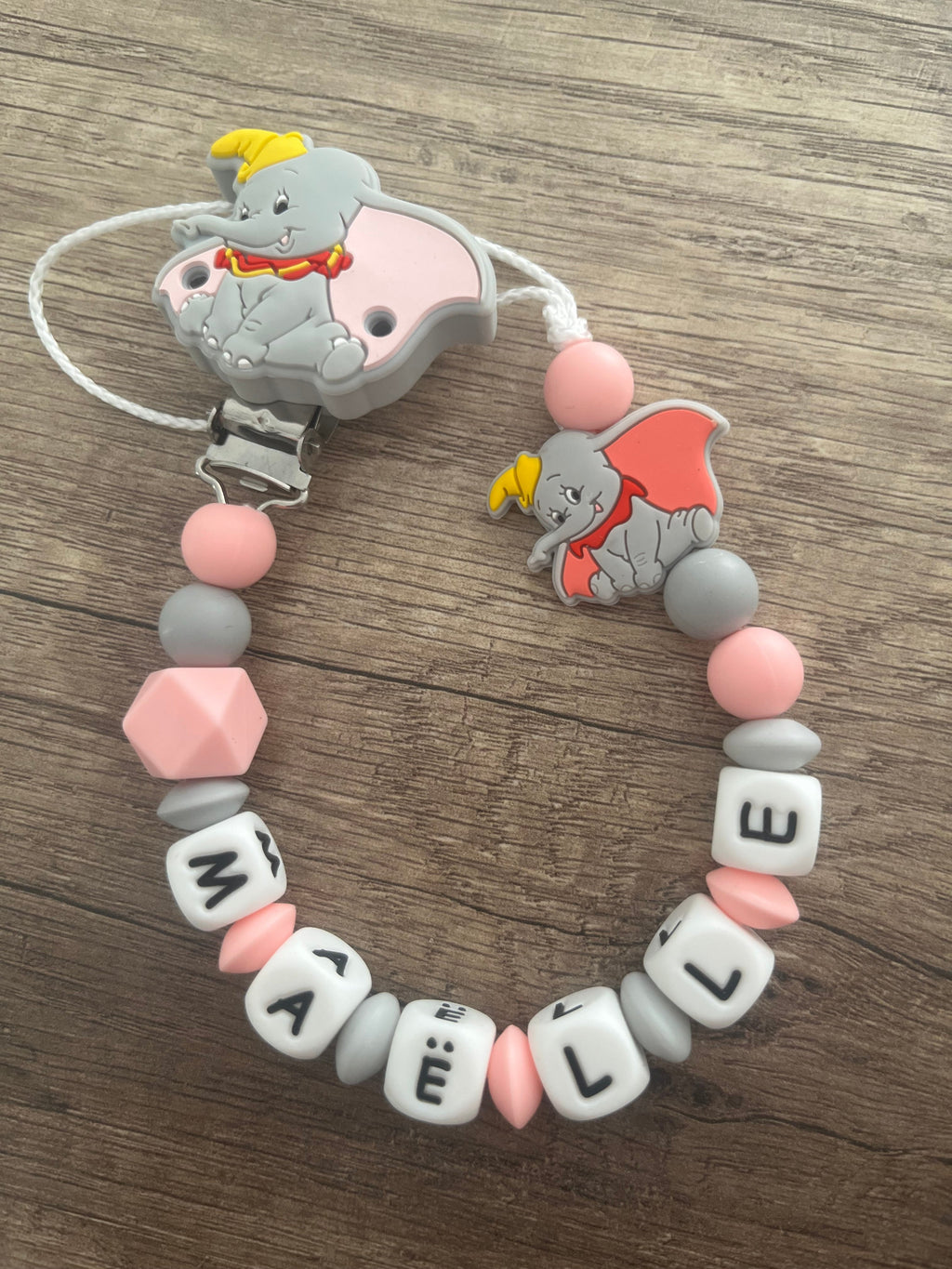 Attache tétine Disney Dumbo personnalisée KidCreationArtisanat