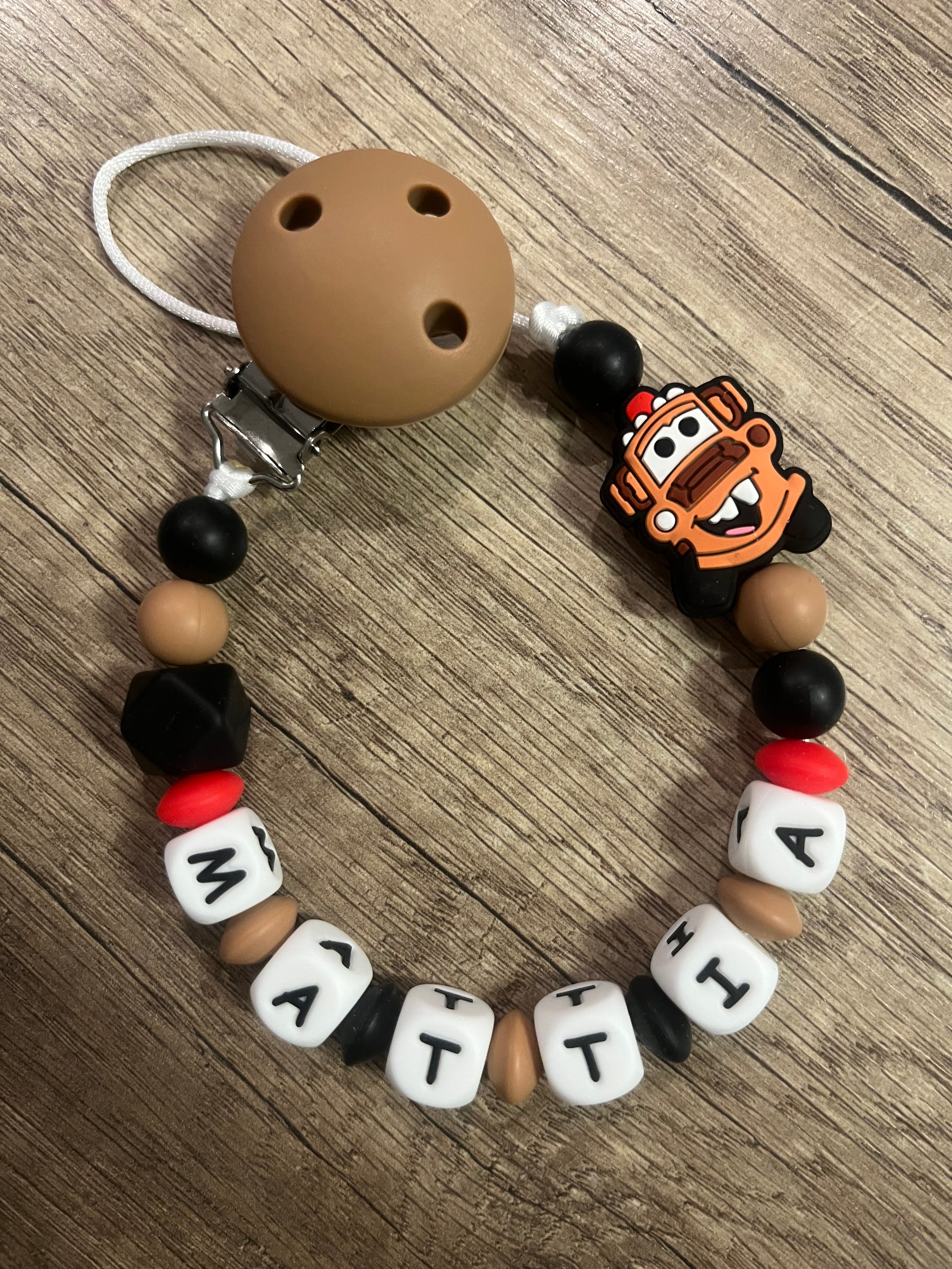 Attache tétine Disney Cars Martin dépanneuse personnalisée KidCreationArtisanat
