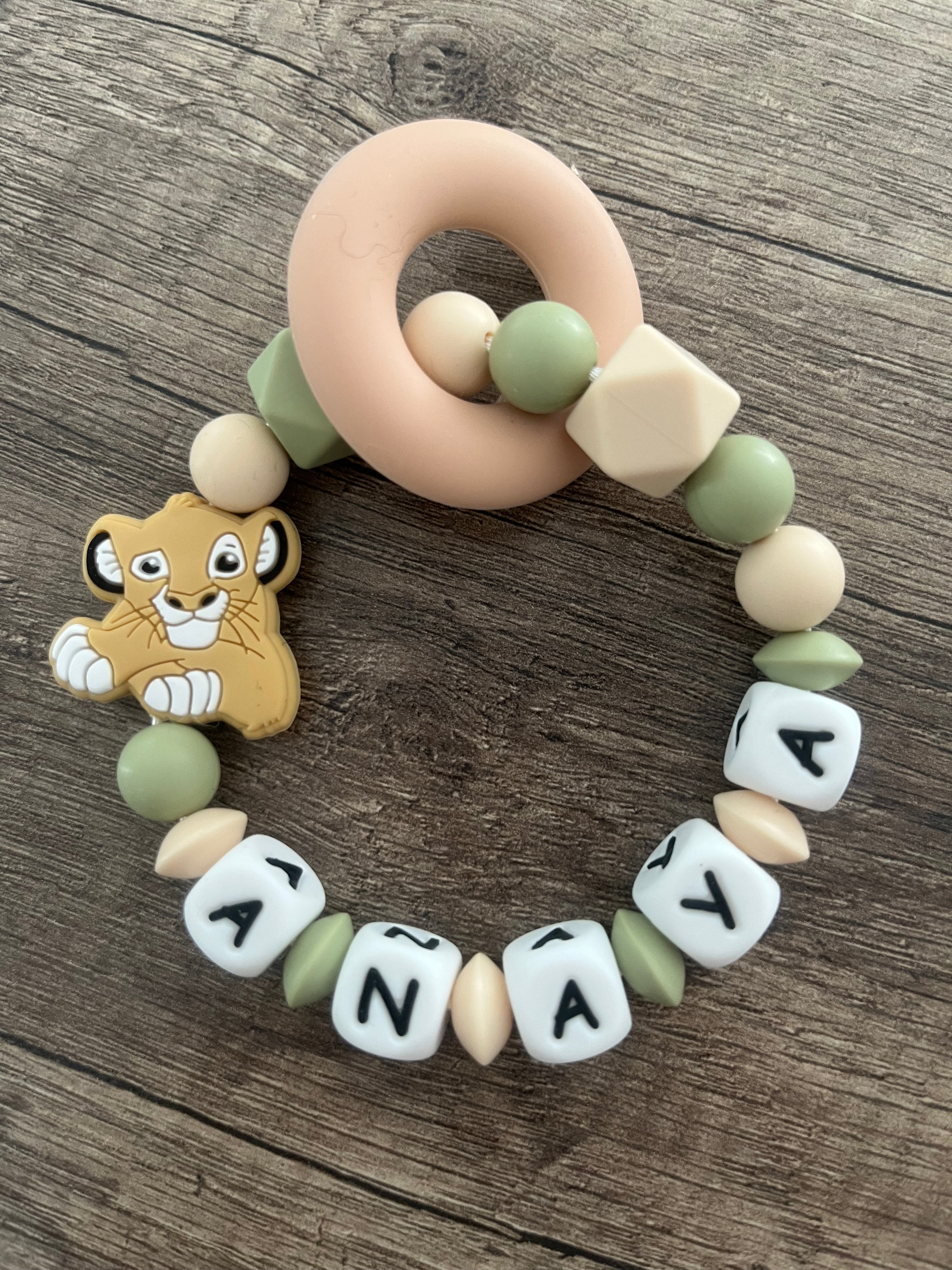 Anneau de dentition - Hochet personnalisé Roi Lion Simba KidCreationArtisanat