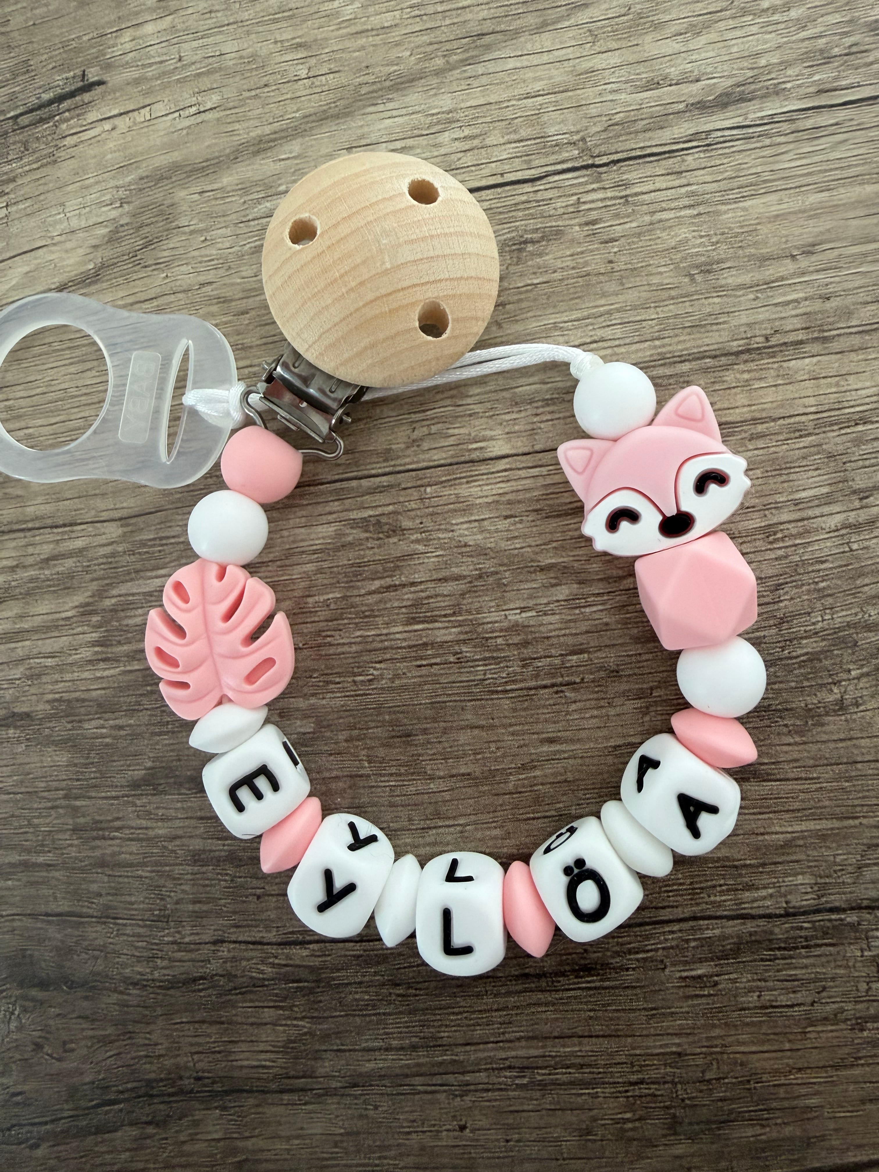 Attache tétine Loup personnalisée