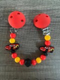 Attache doudou Cars flash mcqueen personnalisé KidCreationArtisanat